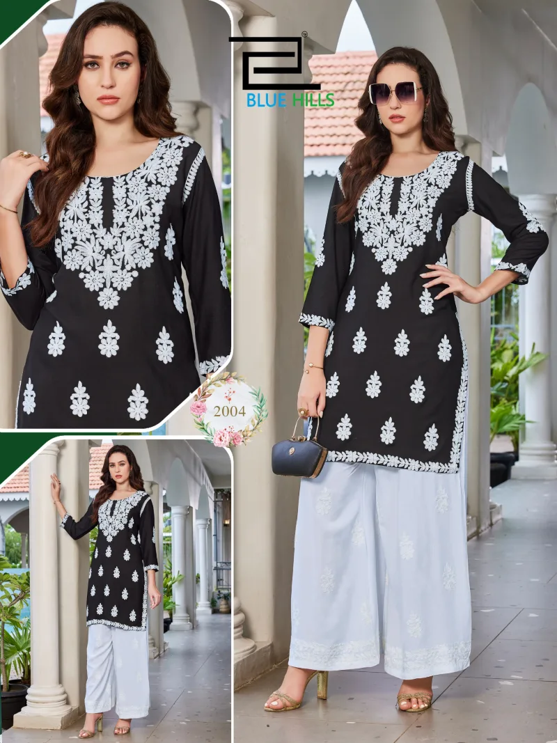 Messi Vol 3 By Blue Hills Rayon Thread Work Kurti With Bottom